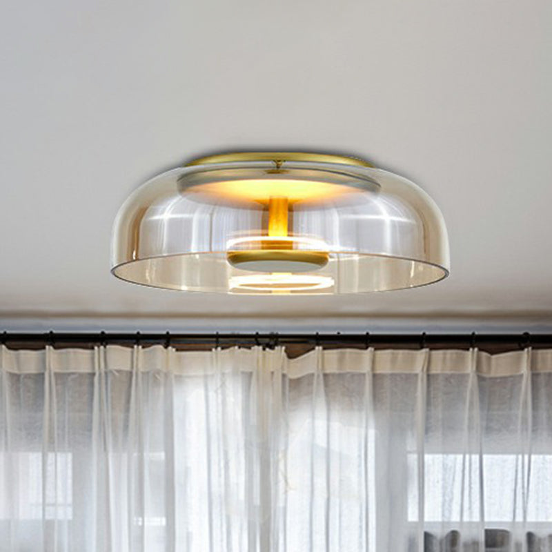 Curved Transparent Shade Ceiling Light