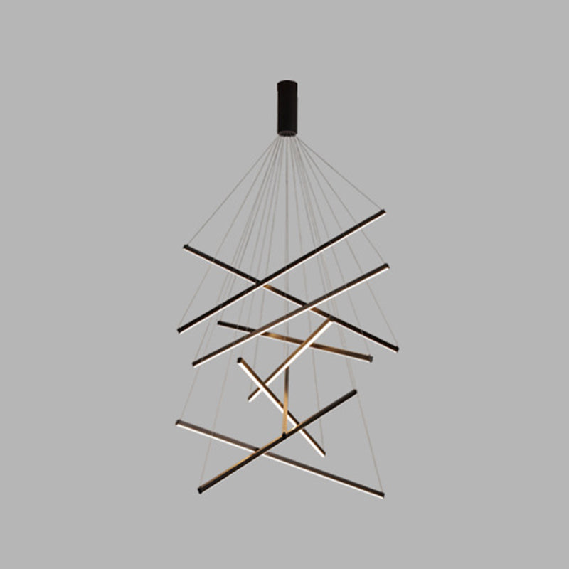 Suspended Linear Cross Bar Chandelier