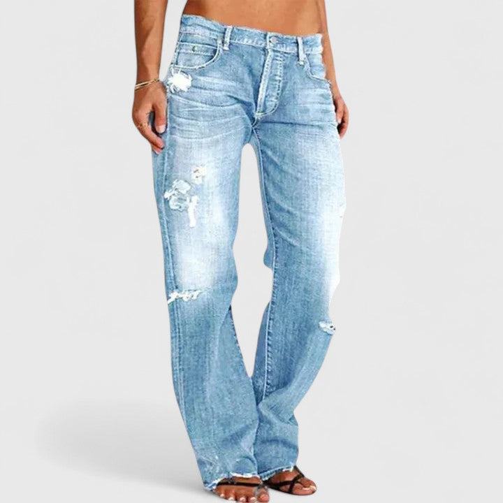 Frayed Loose Jeans
