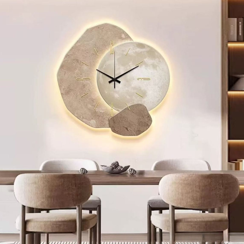Abstract Layered Geometric Wall Clock