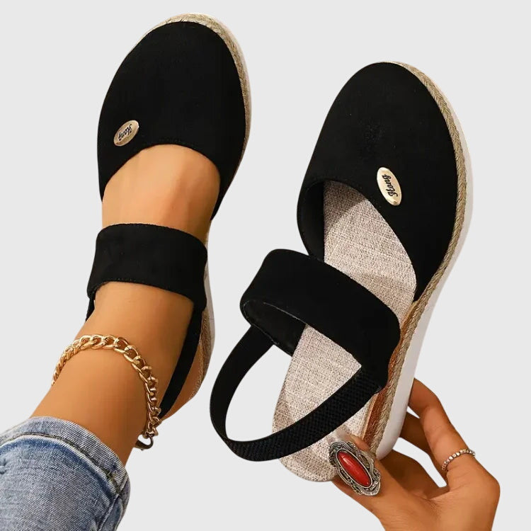 Braided Layered Elevated Strapped Closed Round Sandals