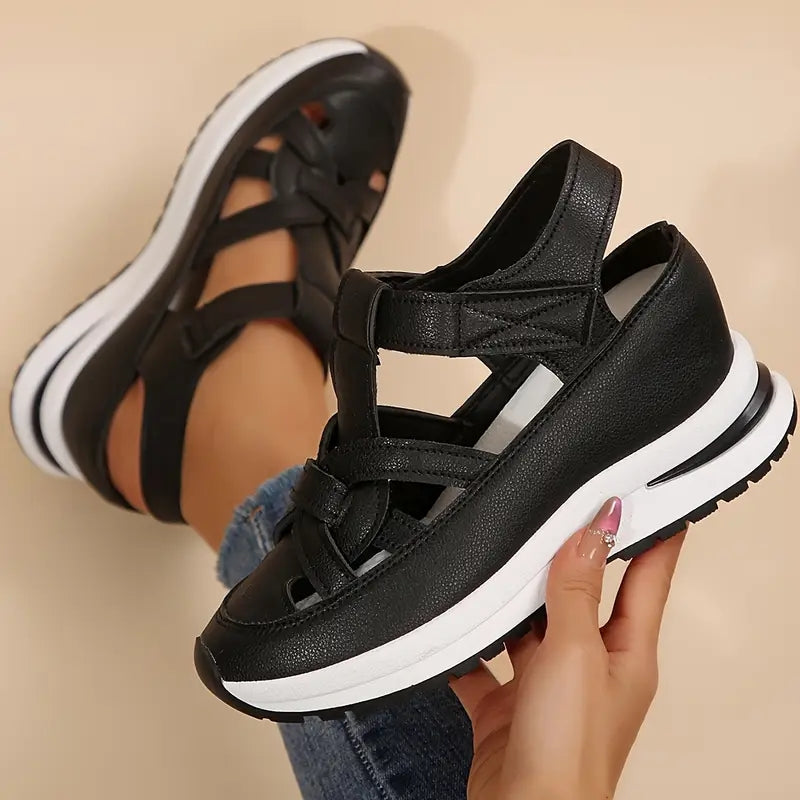 Cut Out Strappy Platform Sole Open Side Sandals