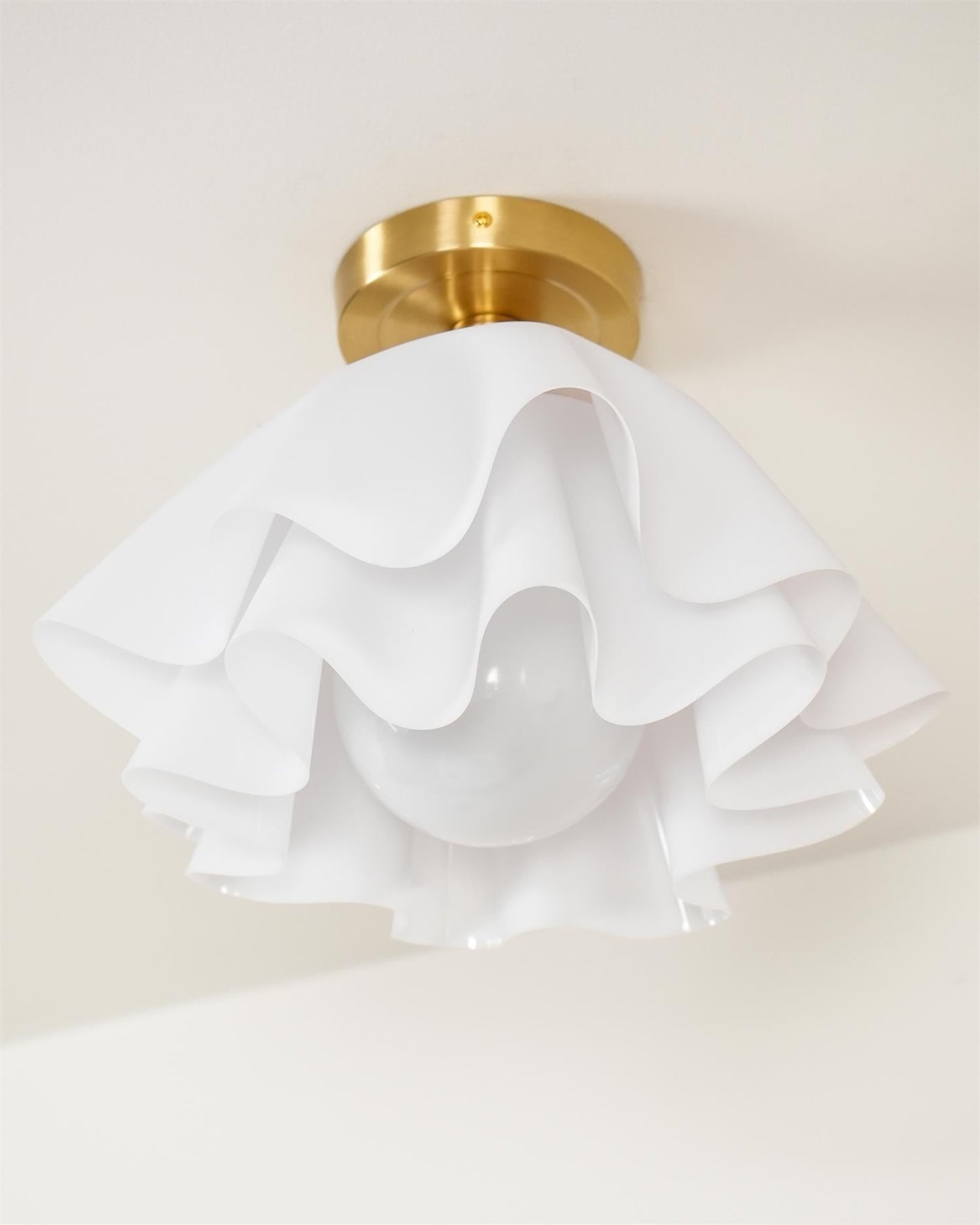 Cascading Petal Silhouette Flush Mount Ceiling Light