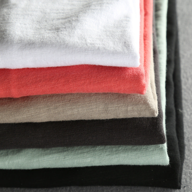 Long Sleeved Crew Neck Textured Straight Shirts