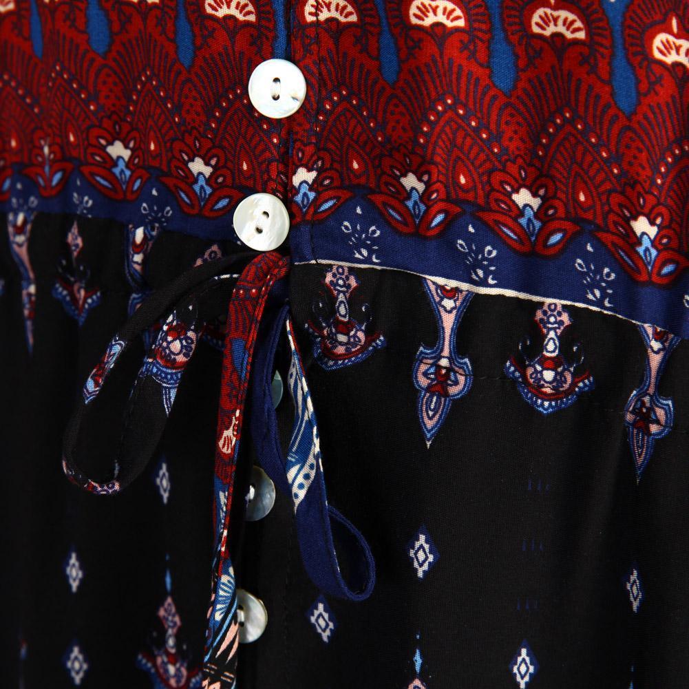 Printed Button Maxi Dress