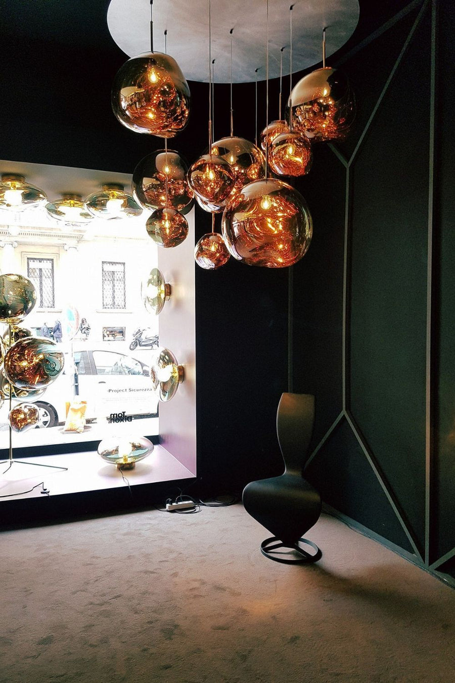 Lava Style Glass Orb Pendant Light