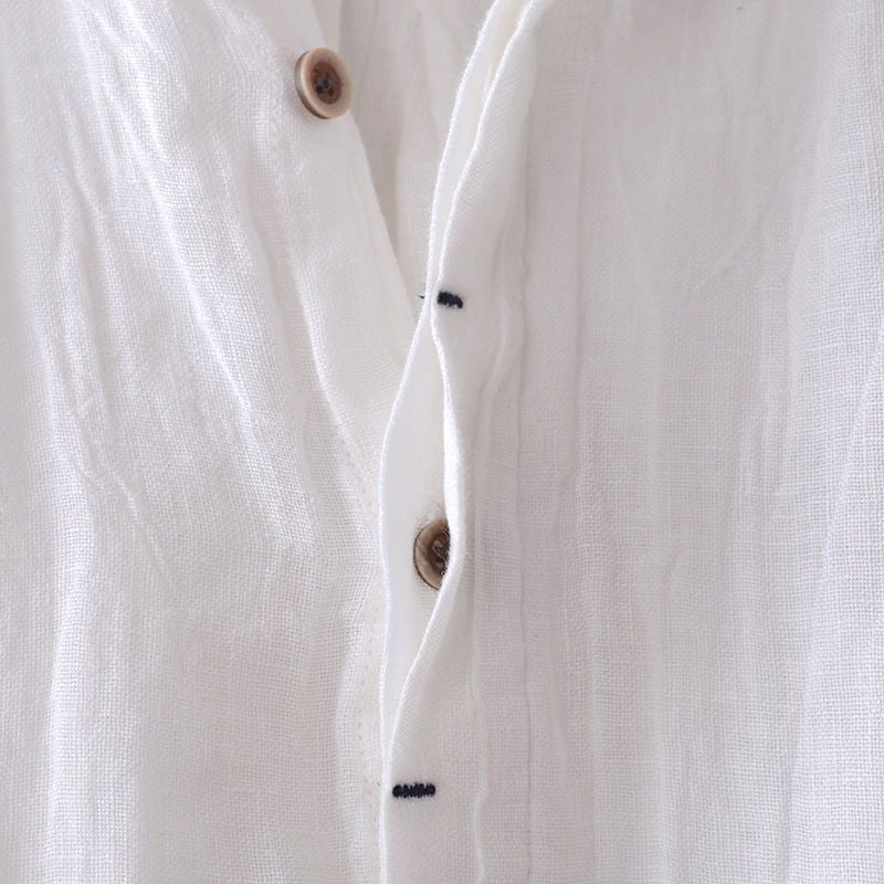 Textured Short Sleeve Collared Button Shirts