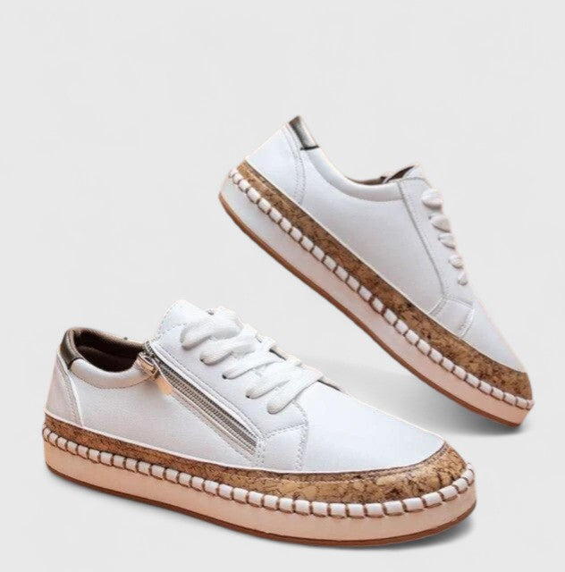 Patterned Laced Detailed Thick Raised Low Shoes
