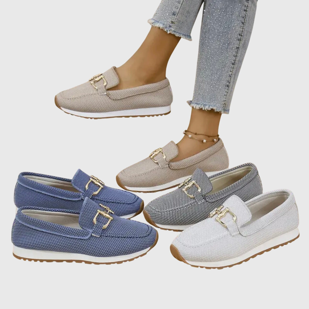 Low Heel Slip On Textured Loafer
