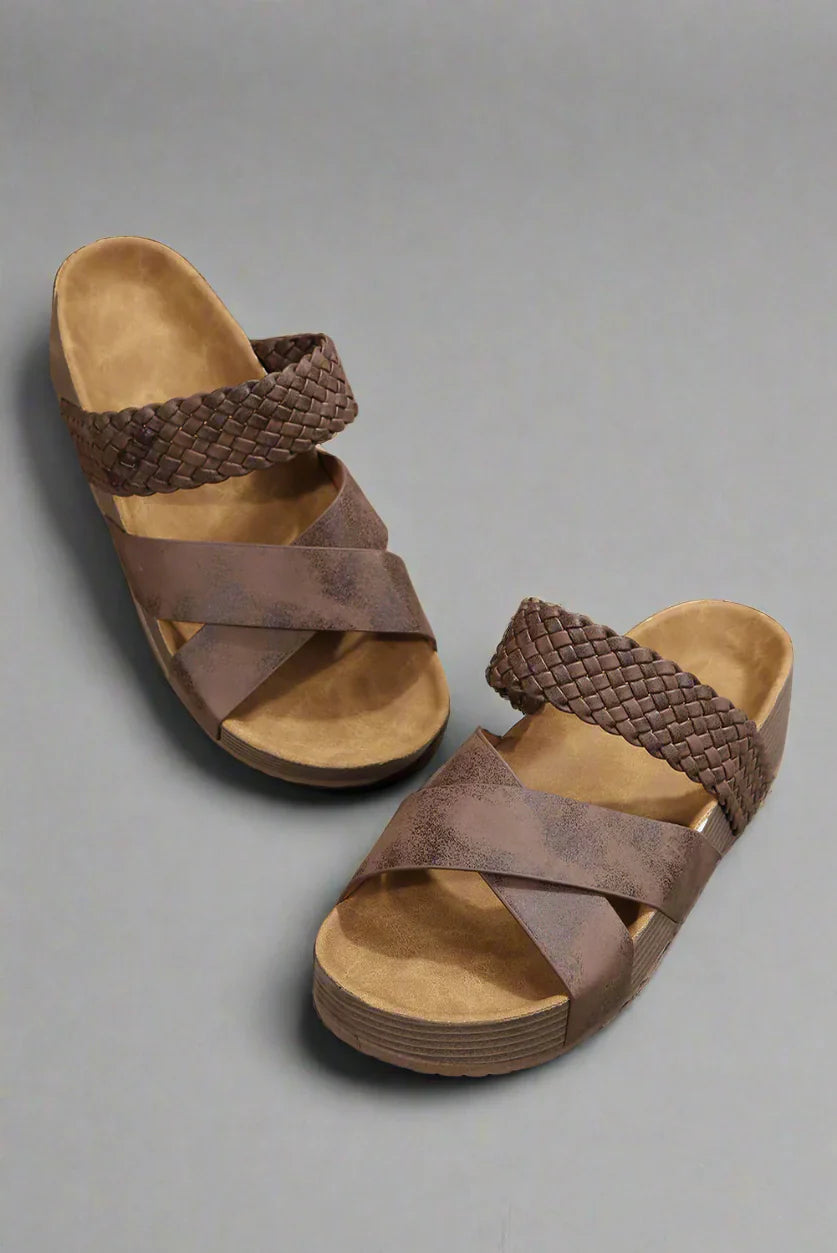 Woven Crisscross Open Sandals