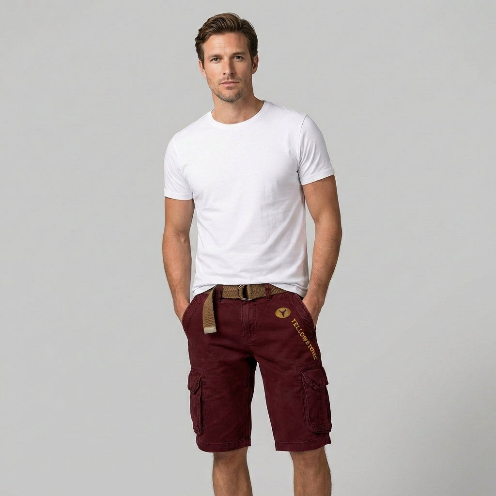Straight Leg Washed Flap Pocket Shorts