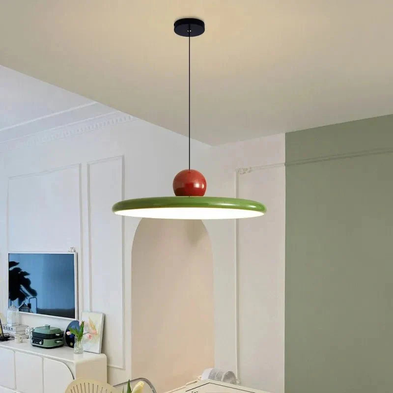 Disk Pendant Light with Spherical Accent