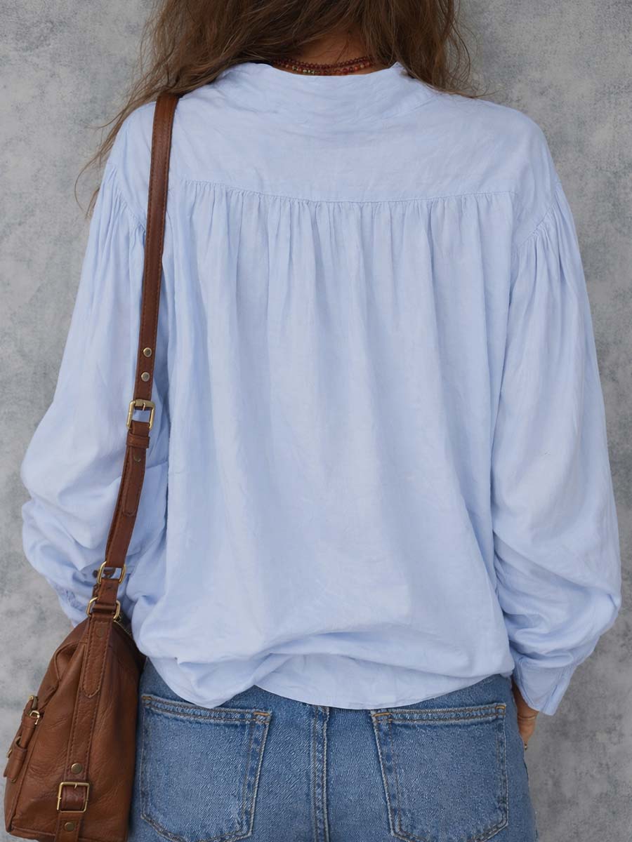 Shoulder Lantern Sleeve Blouse