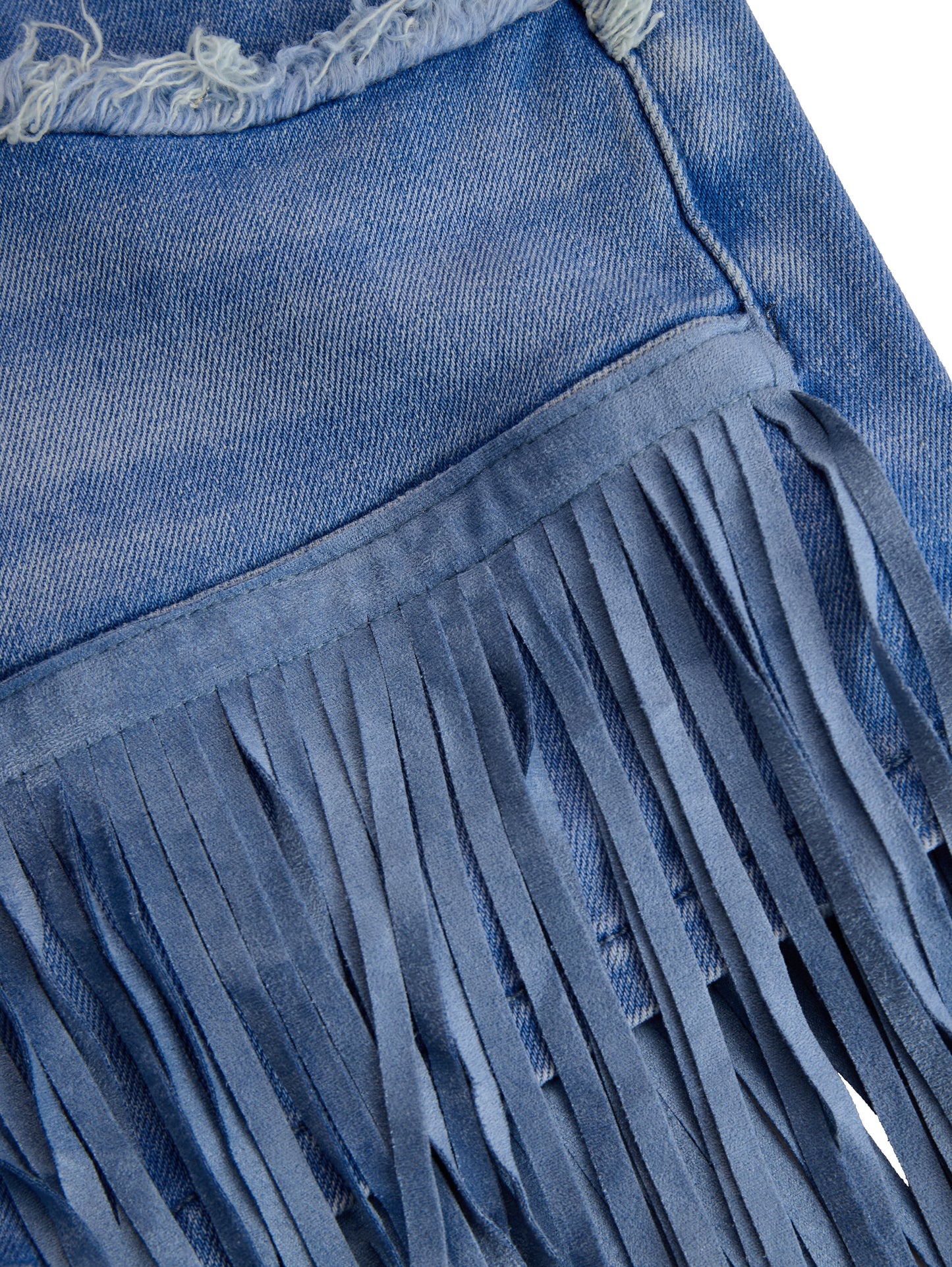 Pocketed Buttoned Fringed Frayed Looped Shorts