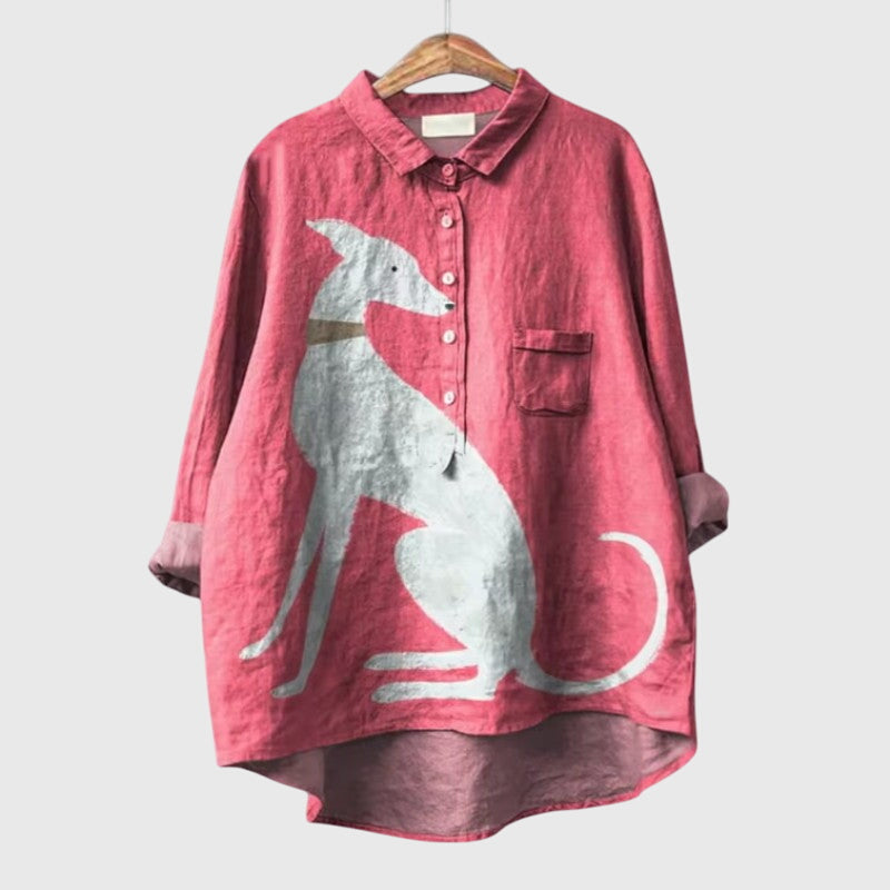 Collared Graphic Women's Blouse
