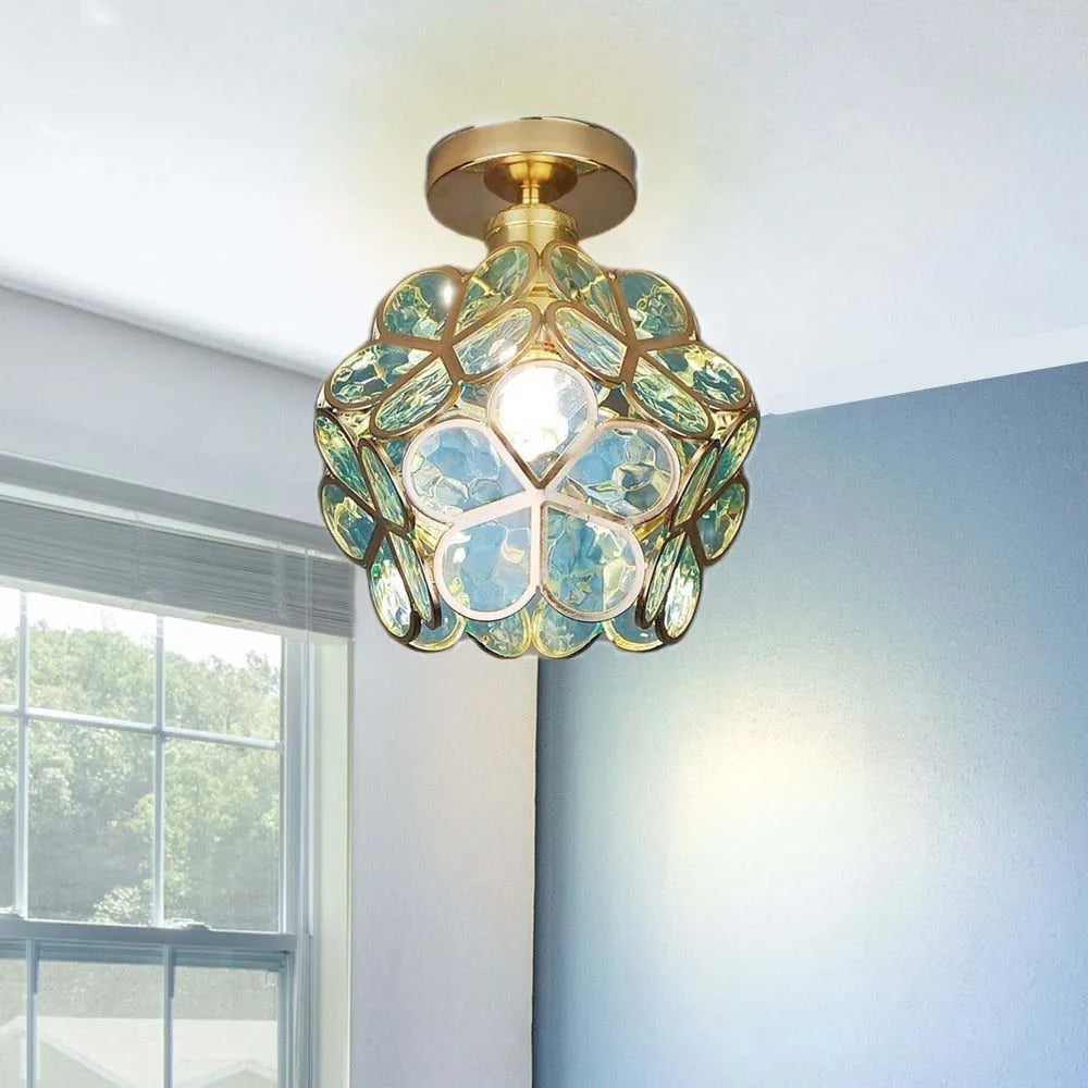 Hexagonal Prism Flower Ceiling Lamp