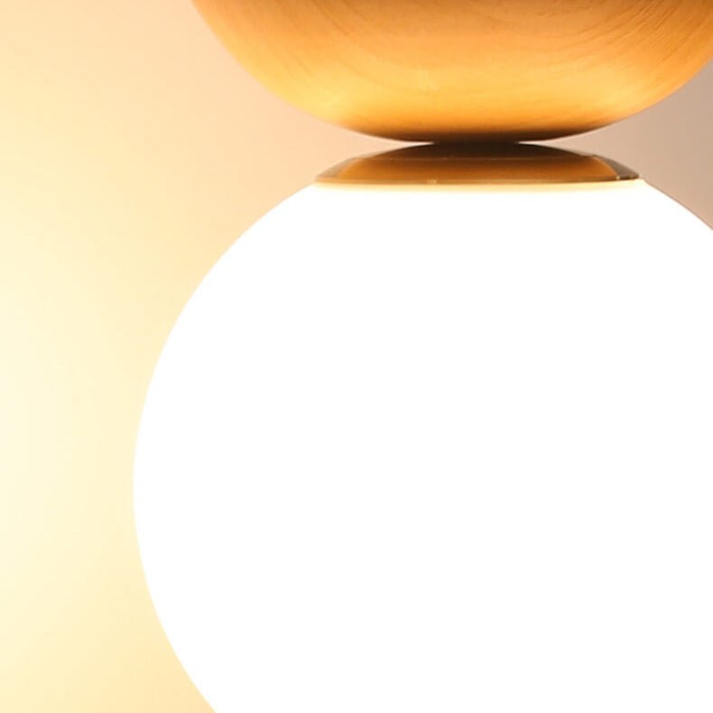 Wooden Base Globe Ceiling Light
