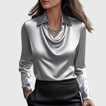 Draped Collared Blouse