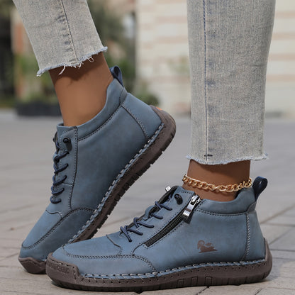 Zip-Up Lace-Up High-Top Orthopedic Sneakers