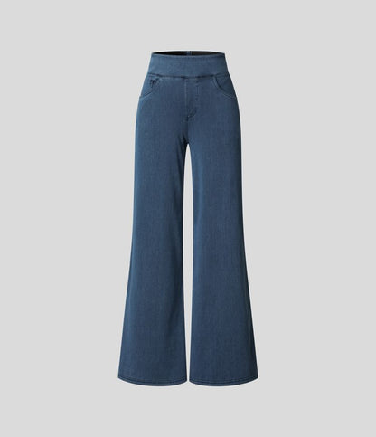 Women's High-Waisted Wide Leg Stretch Trousers