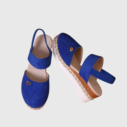 Braided Layered Elevated Strapped Closed Round Sandals