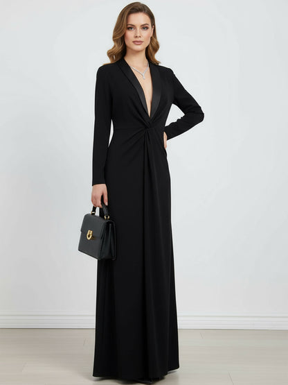 Shawl Knot Front Maxi Dress