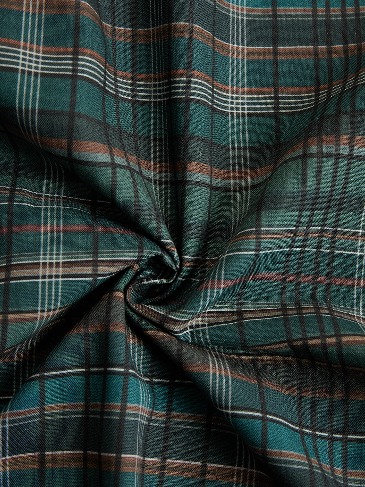 Plaid Collar Button Long Pocket Flared Dress