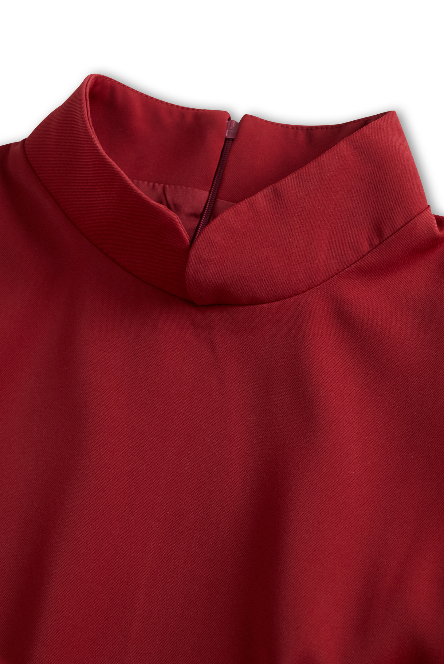 Mock Neck V Cut Fitted Dress