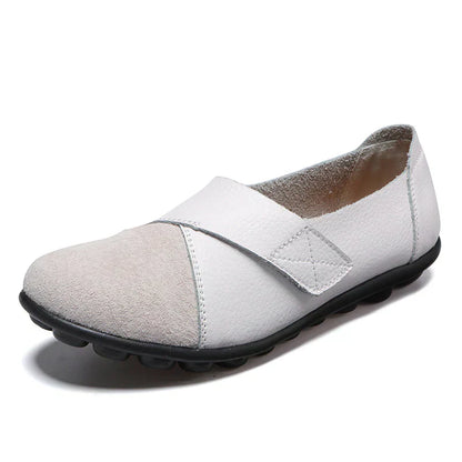 Stitched Paneled Round Toe Flat Slip Shoes