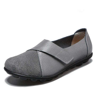 Stitched Paneled Round Toe Flat Slip Shoes