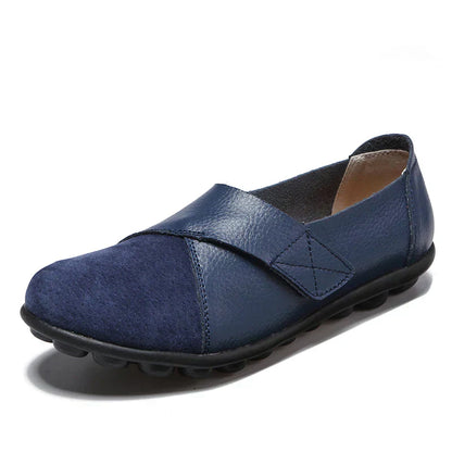 Stitched Paneled Round Toe Flat Slip Shoes