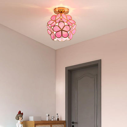 Hexagonal Prism Flower Ceiling Lamp