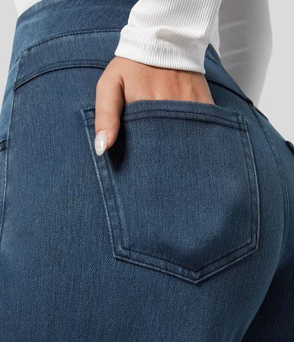 Women's High-Waisted Wide Leg Stretch Trousers