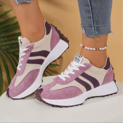 Low Top Textured Paneled Lace Up Sneakers