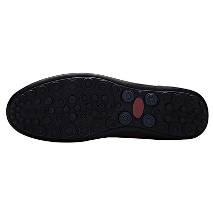 Perforated Stitched Paneled Low Flat Slip On Loafer