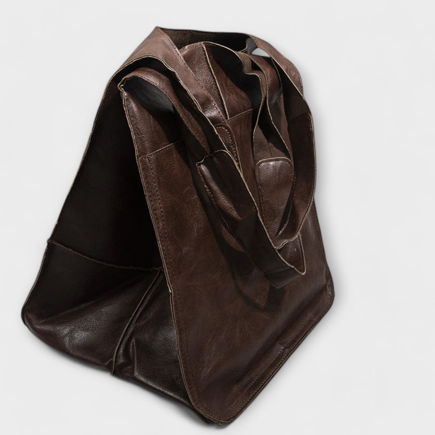 Pocketed Slouchy Oversized Structured Stitched Folded Bag