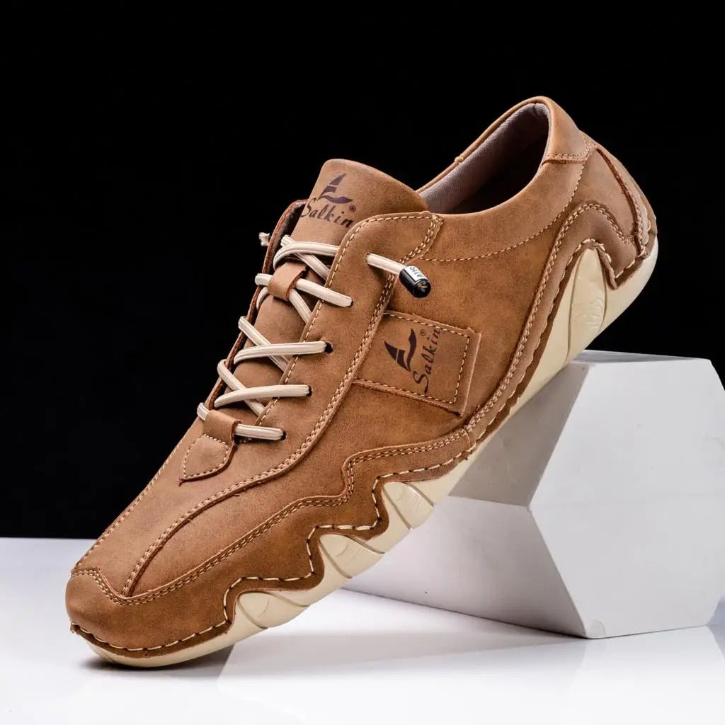 Lace Up Contrast Stitch Low Top Textured Sole Shoes