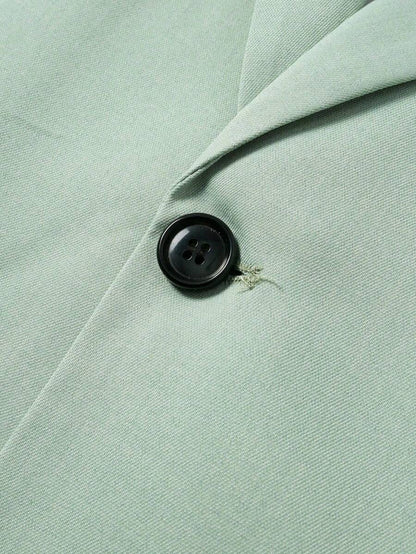 Short Sleeve Lapel Structured Buttoned Pocketed Set