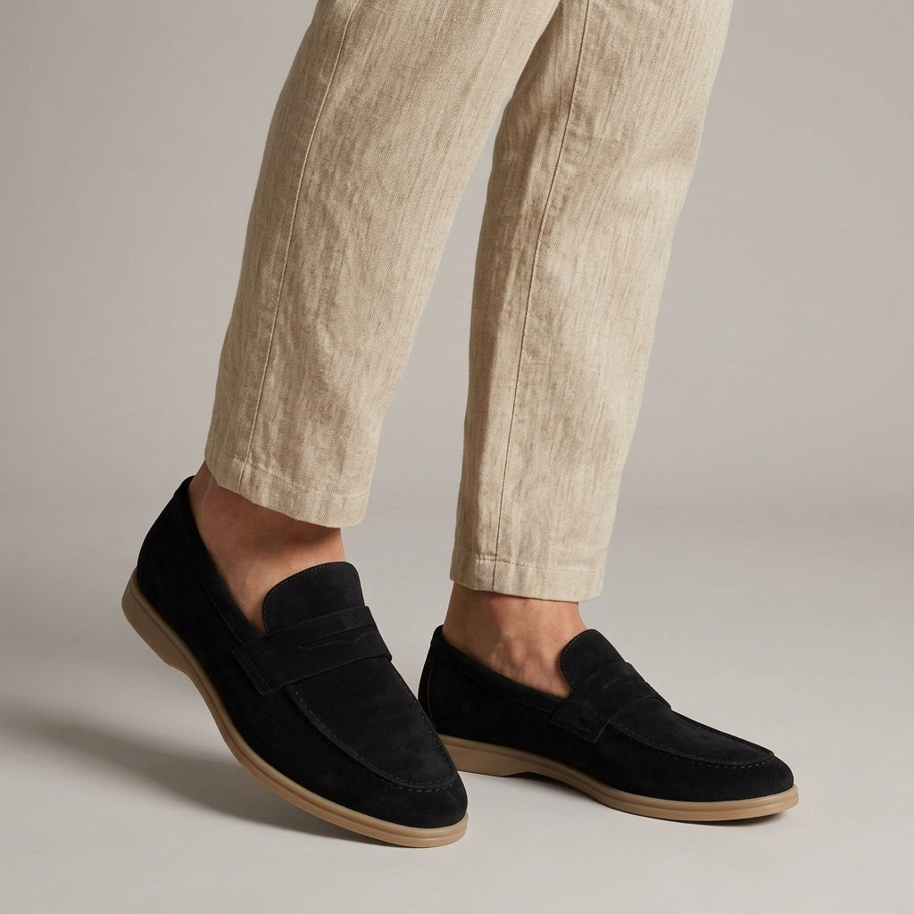 Stitched Banded Textured Flat Loafers