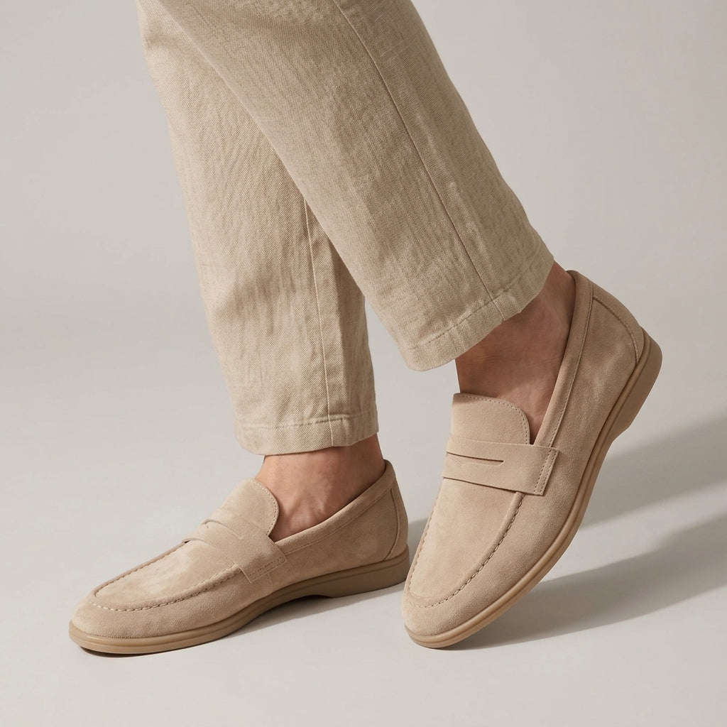 Stitched Banded Textured Flat Loafers