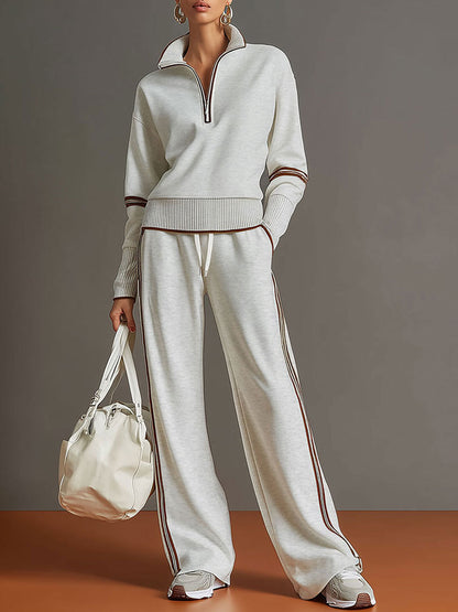 Banded Cuffed Dropped Slouchy Straight Set