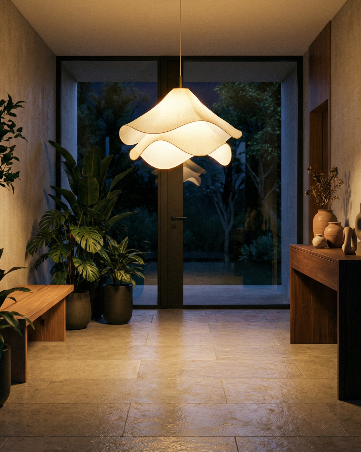 Layered Petal Pendant Lamp