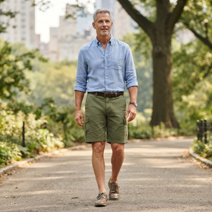 Men's Relaxed Fit Multi-Pocket Casual Cargo Shorts
