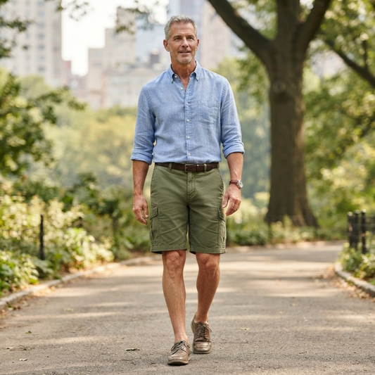 Men's Relaxed Fit Multi-Pocket Casual Cargo Shorts