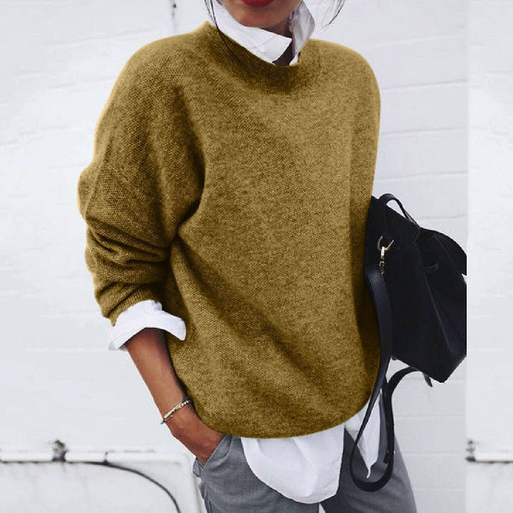 Women's Mock Neck Long Sleeve Oversized Jumper