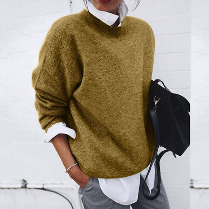 Women's Mock Neck Long Sleeve Oversized Jumper