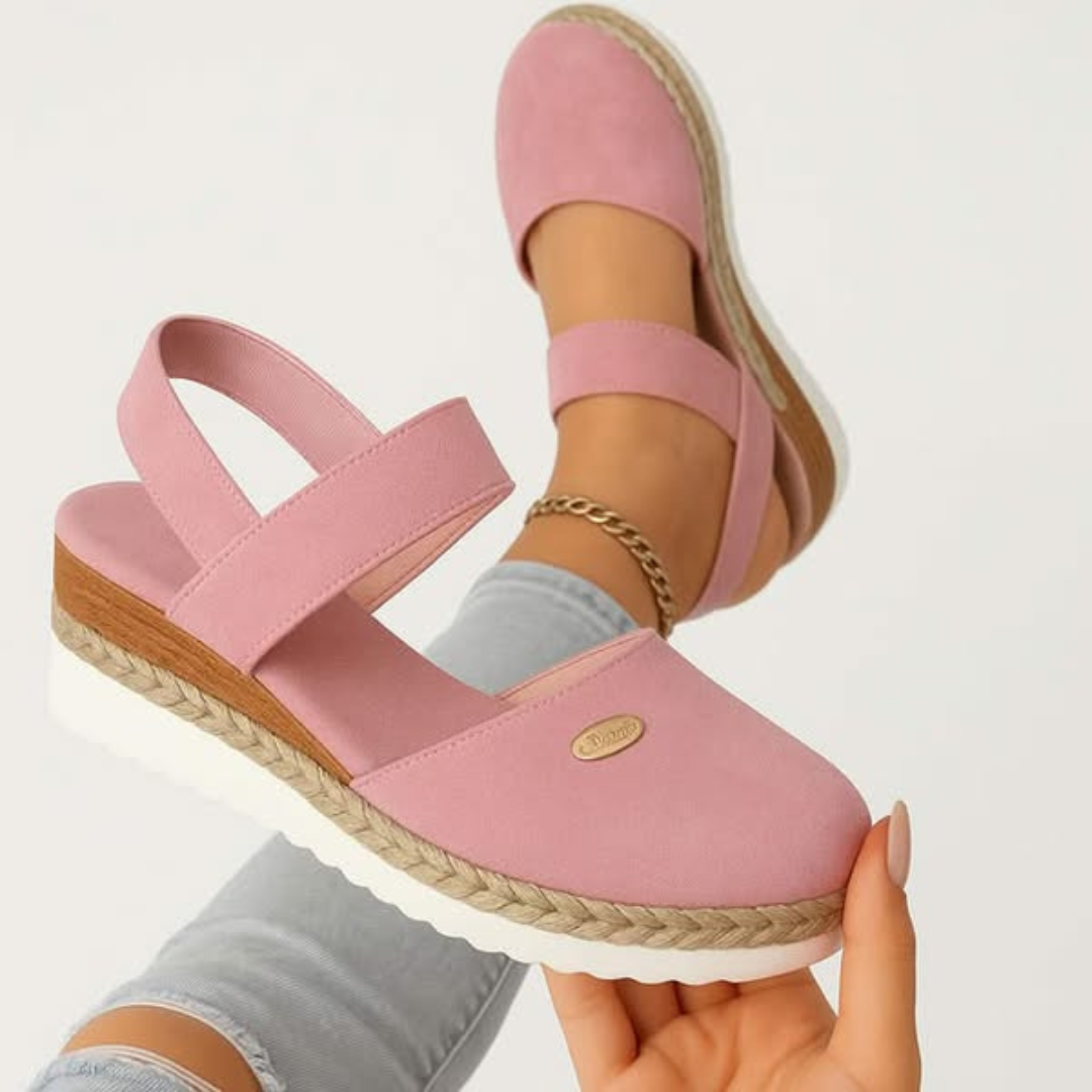 Braided Layered Elevated Strapped Closed Round Sandals