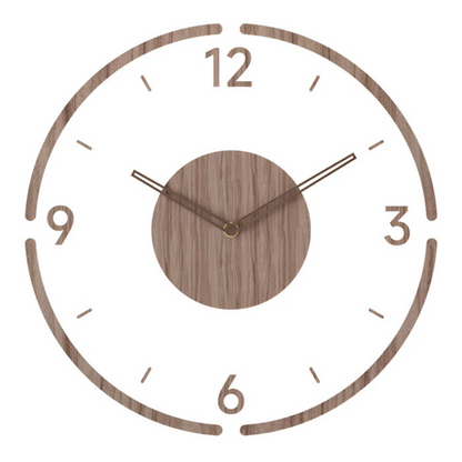 Round Wall Clock with Wood Frame