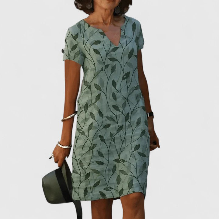 V-Neck Patterned Dress