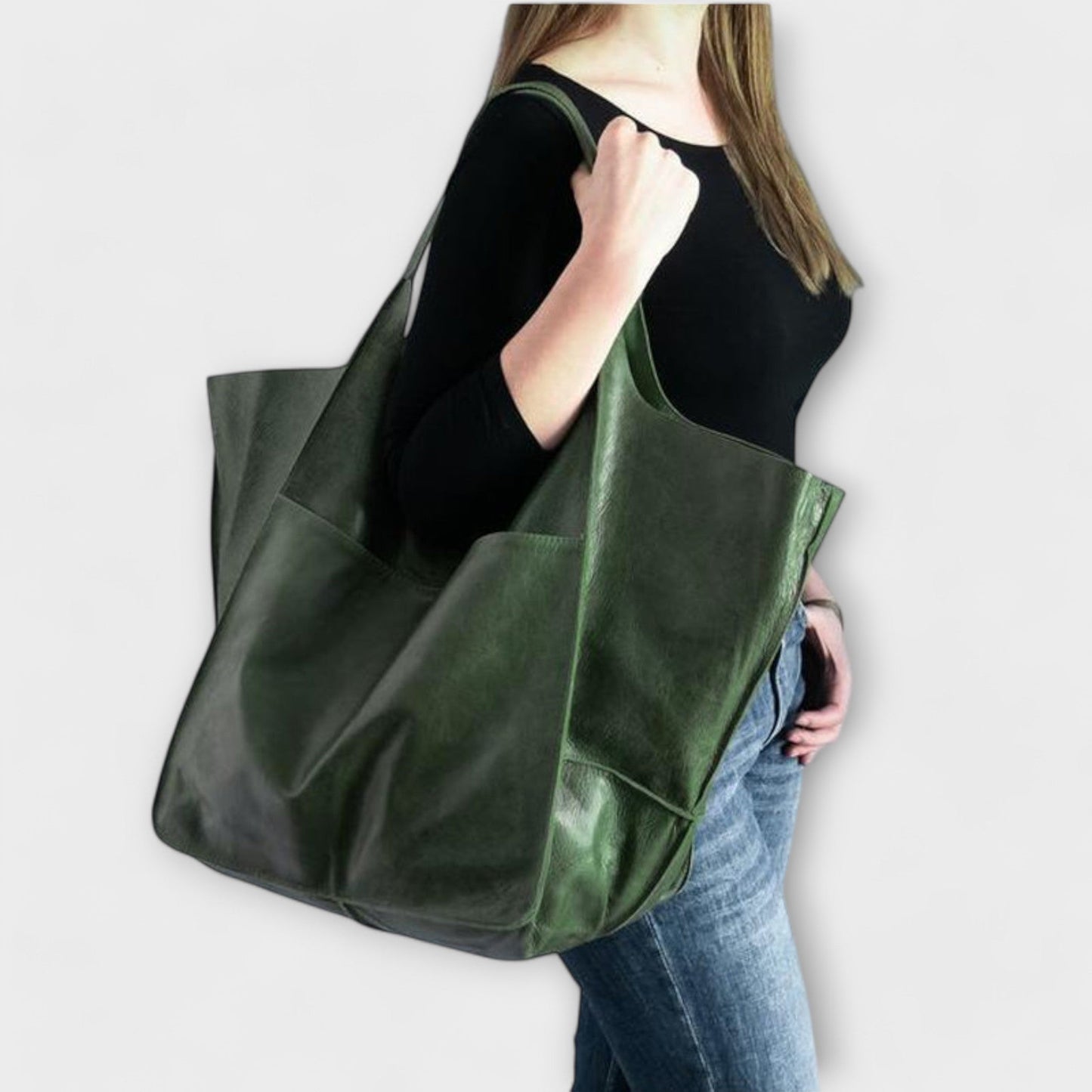 Pocketed Slouchy Oversized Structured Stitched Folded Bag